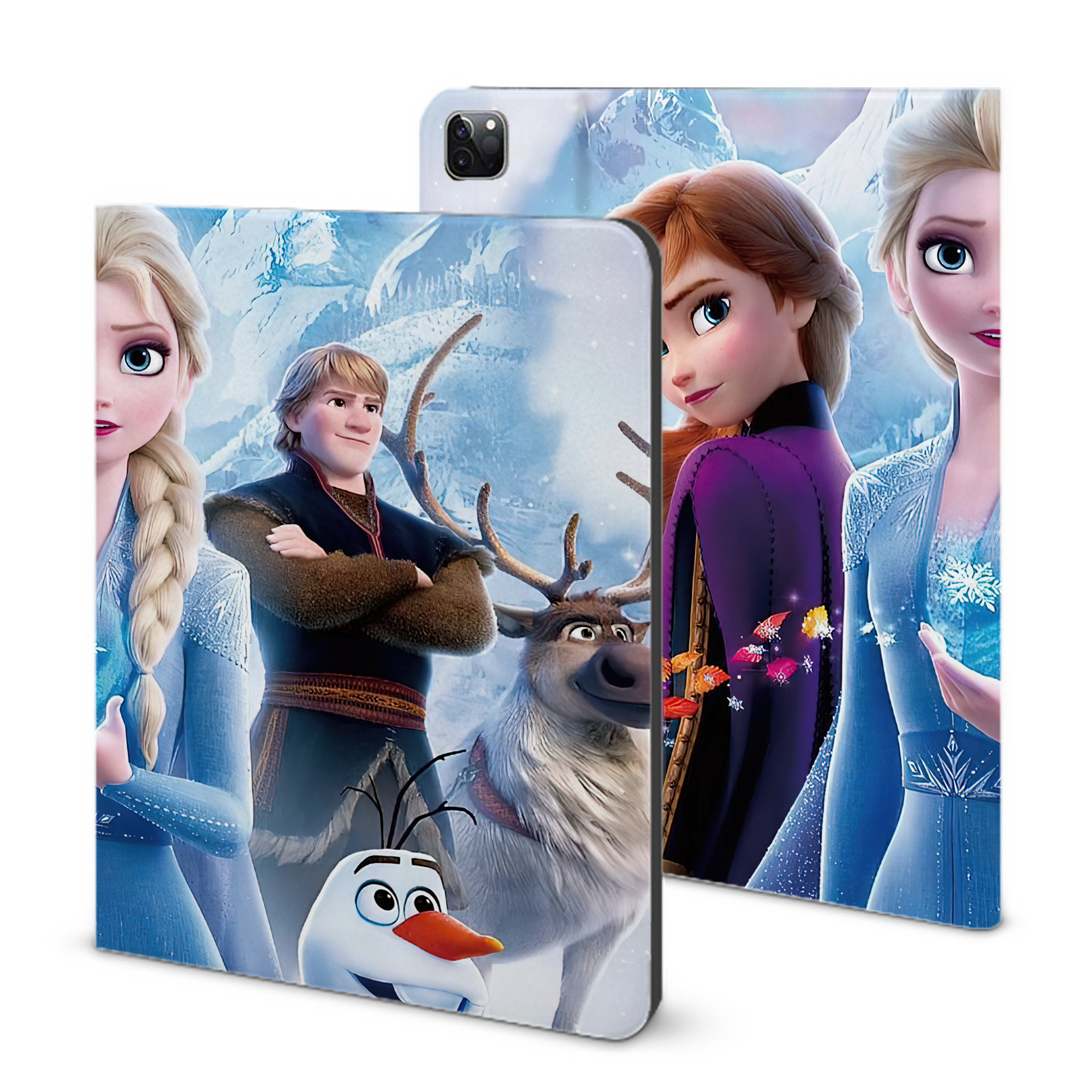 （画像用） アナと雪の女王 アンナ エルサ Frozen Anna Elsa IPad ケース ブック型 PUレザー TPU 耐衝撃 軽量 薄型 ペン収納なし 全面保護 IPad 各モデル対応